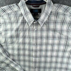 Cody James Button Up Shirt Mens XL Gray Blue Plaid Western Long Sleeve Adult